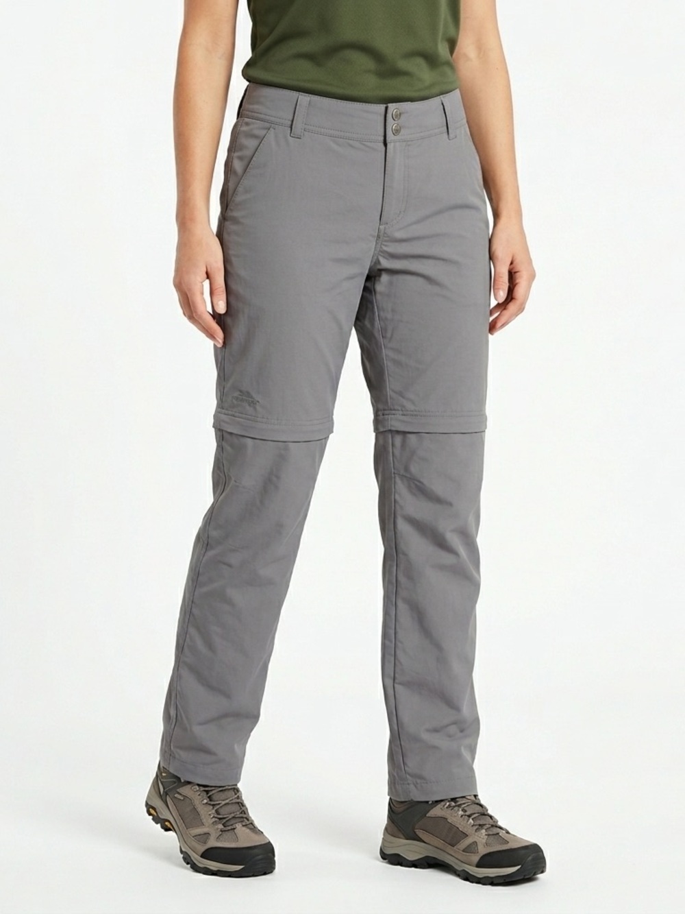 GoLite Womens Convertible Hiking Pants Gray Lightweight Zip Off M